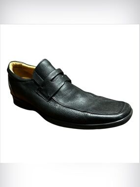 Cortigiani Black Leather Loafers Men’s Size 12 Slip On Dress Shoes Brazil Formal